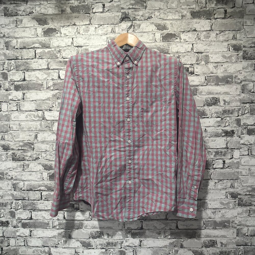 EUC J Crew Men's Secret Wash Cotton Roplin Shirt Size Medium